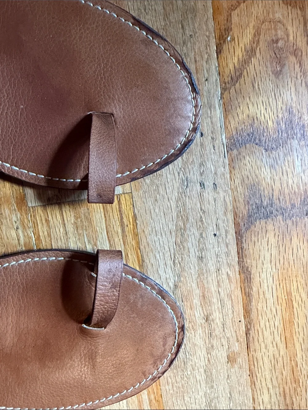 Madewell 1937 Tan Leather Toe-Ring Slide Sandals